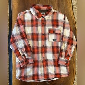 NWOT Mayoral Boys Red & White Flannel Shirt, 3T